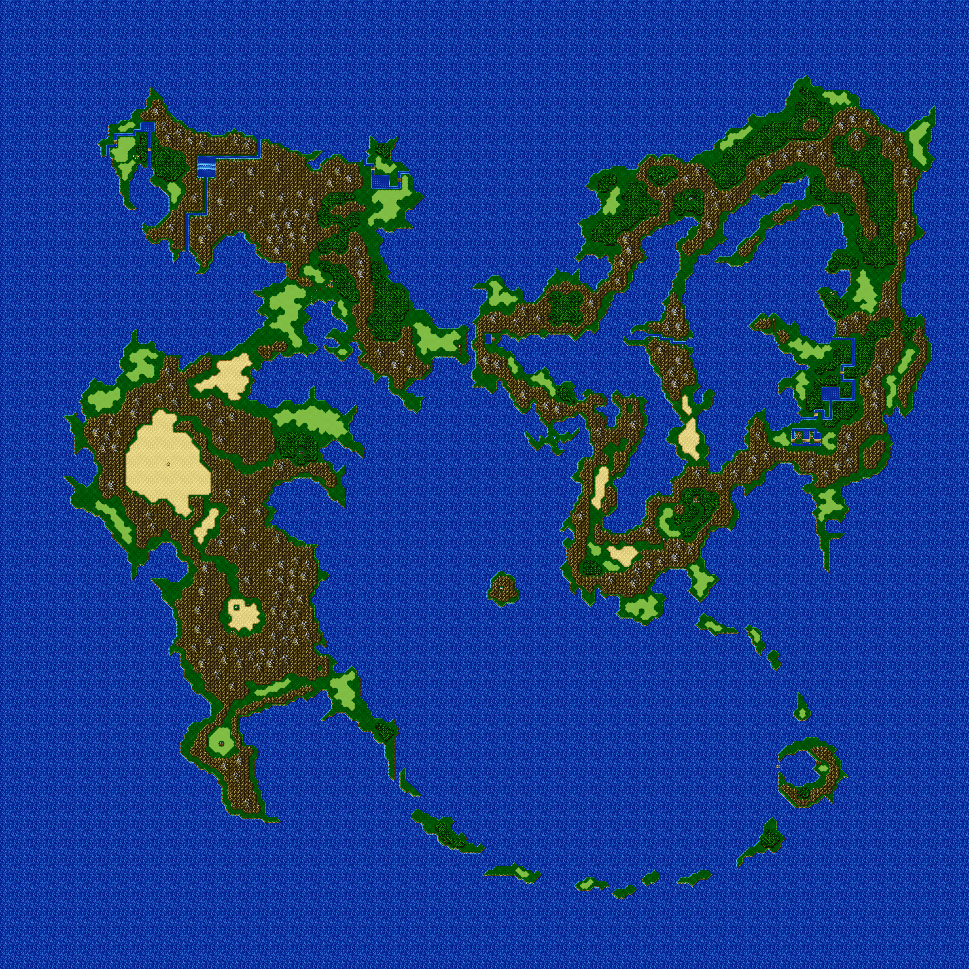 Final Fantasy V - SNES - Map - Overworld - First World - With Crystals.png.